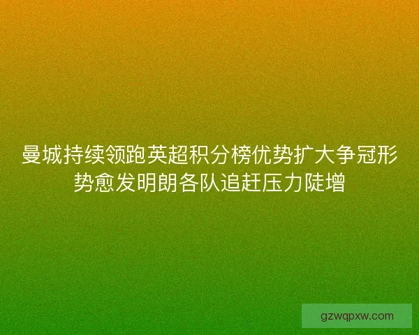 曼城持续领跑英超积分榜优势扩大争冠形势愈发明朗各队追赶压力陡增