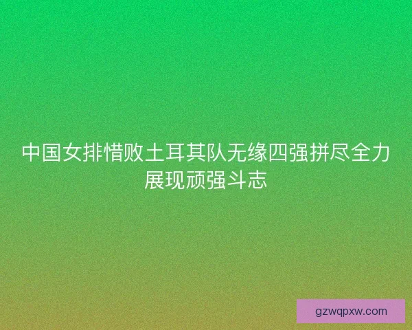 中国女排惜败土耳其队无缘四强拼尽全力展现顽强斗志