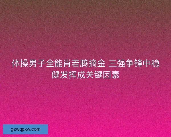 体操男子全能肖若腾摘金 三强争锋中稳健发挥成关键因素